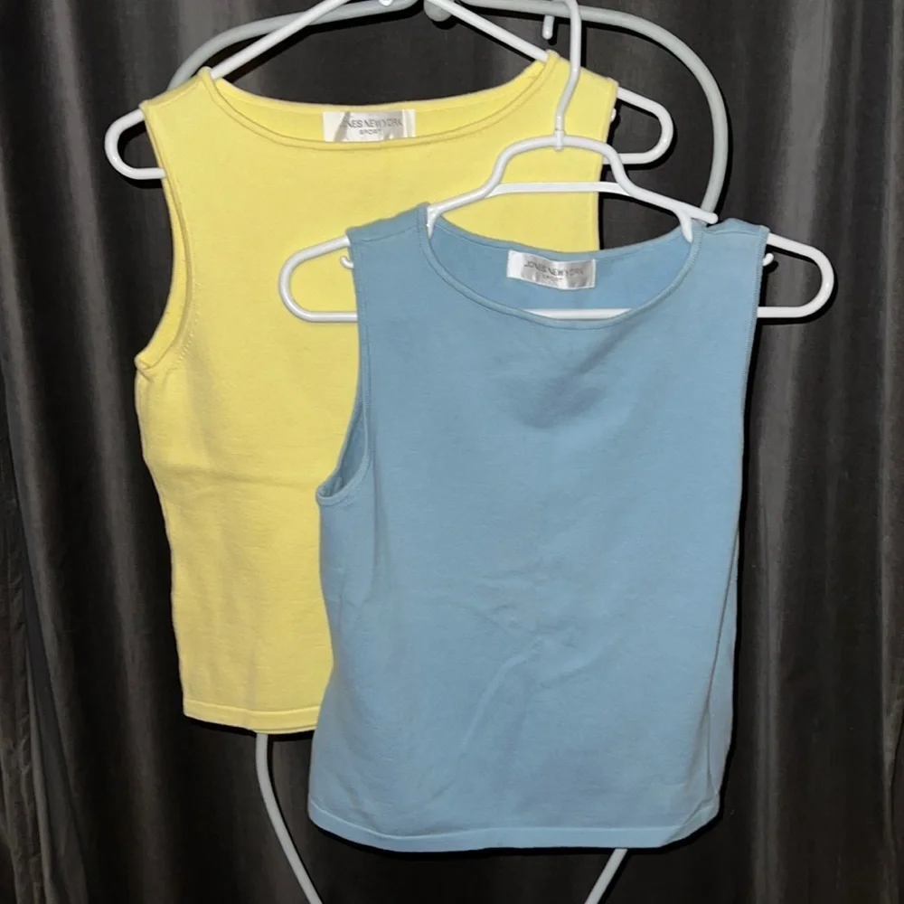 Two Jones NY sport sweaters yellow and blue 34 - Picture 1 of 3